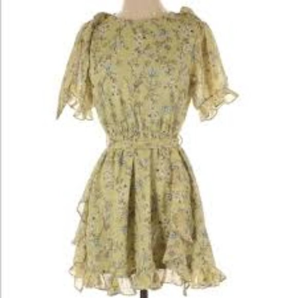 💚💛Favlux Puff Sleeved Ruffle Sage Mini Dress- Medium - Picture 12 of 12